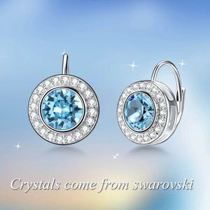 925 silver with 18k gold plated blue stone earrings